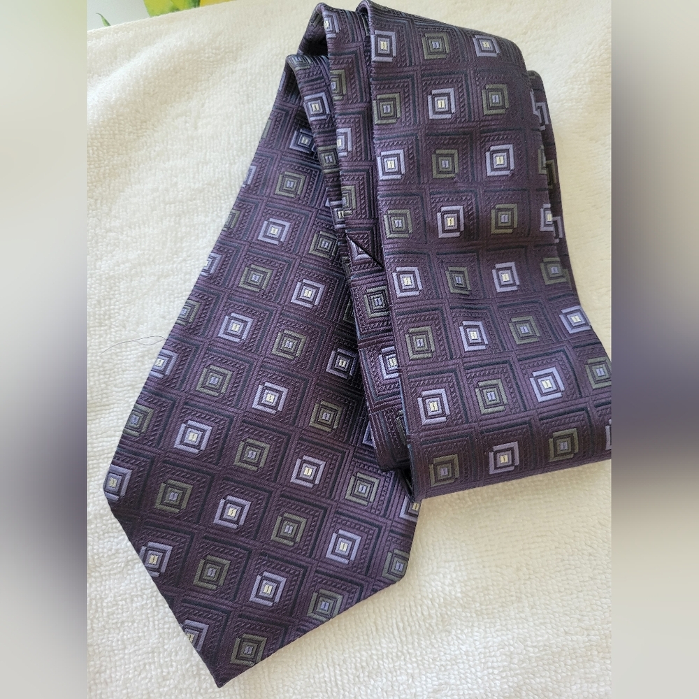 Robert Talbott Purple and Gray Patterned Tie